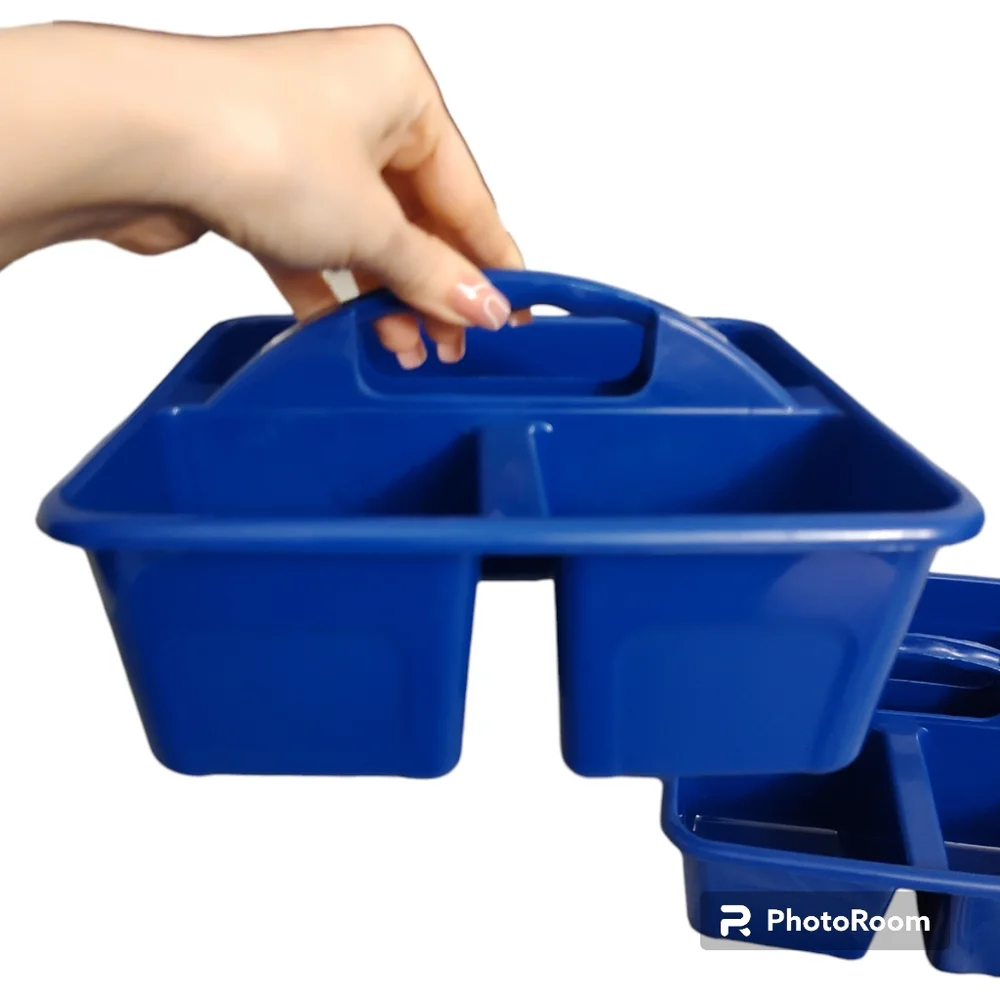 Bundle 2 Blue Storage Caddy Utility Cleaning Sorting Classroom Supplies Caddies